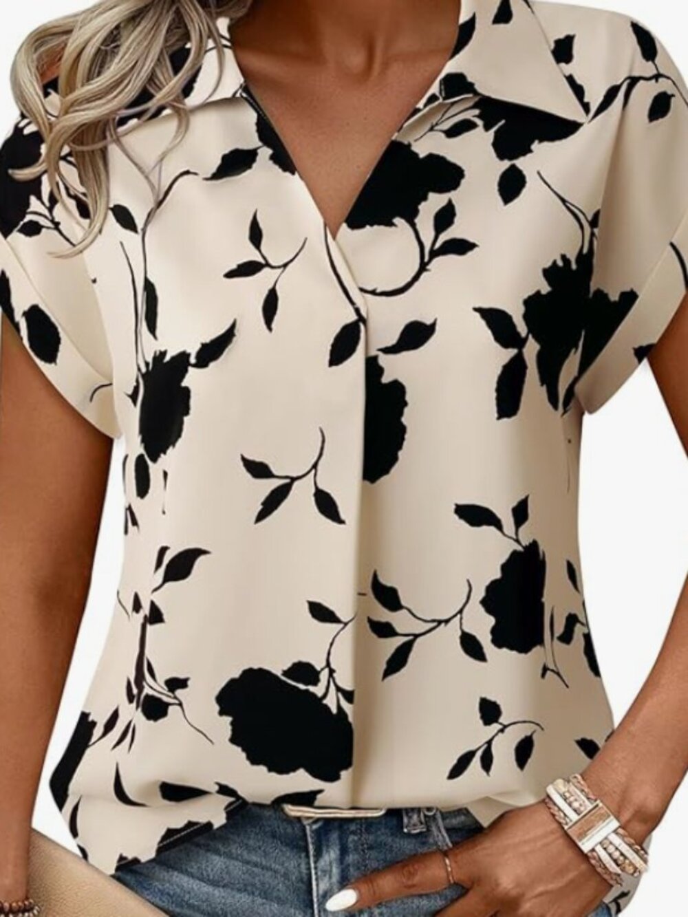 Lightweight V Neck Blouse